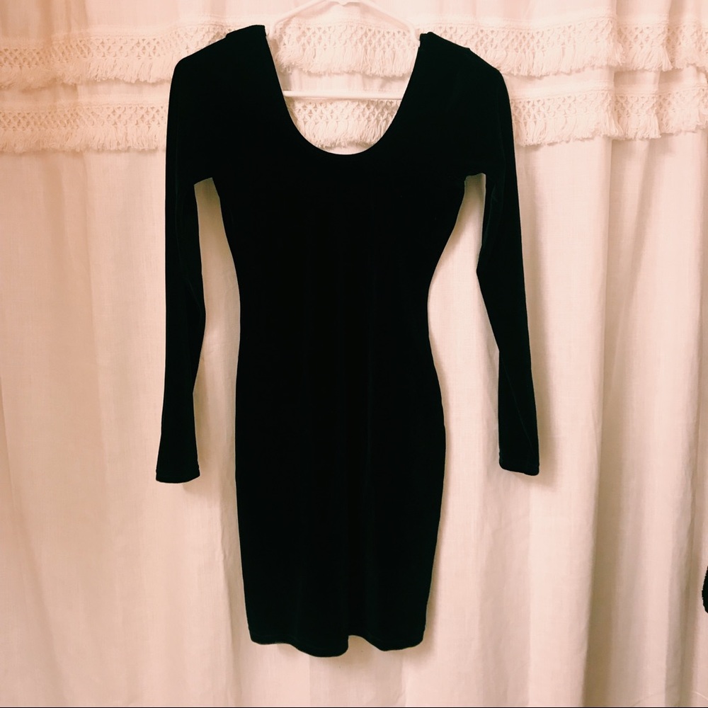 American Apparel Black Velvet Dress Medium